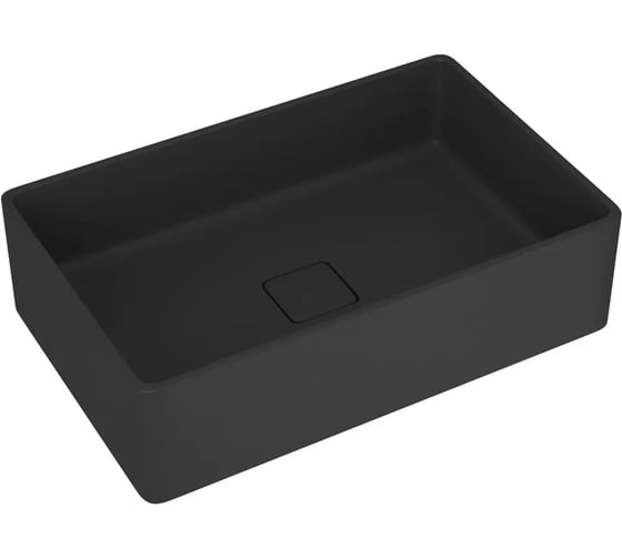 Раковина накладная на столешницу кварцевая Bauedge BAU Hotel Luxe 50, черный металлик MRY0059