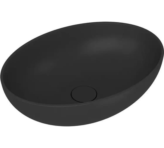 Раковина накладная на столешницу кварцевая Bauedge BAU Nimb Luxe 50, черный металлик MRY0062