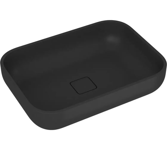 Раковина накладная на столешницу кварцевая Bauedge BAU Hotel X Luxe 55, черный металлик MRY0065