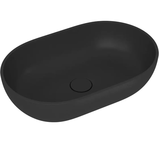 Раковина накладная на столешницу кварцевая Bauedge BAU Nimb X Luxe 55, черный металлик MRY0056