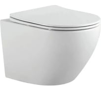 Унитаз подвесной безободковый Bauedge Bau Dream 53, сиденье дюропласт микролифт BL0002