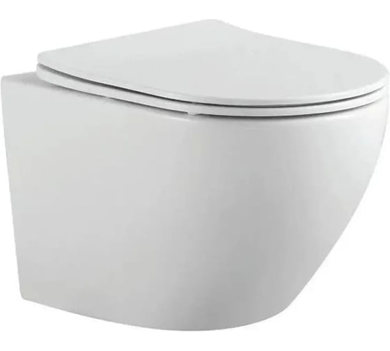 Унитаз подвесной безободковый Bauedge Bau Dream 53, сиденье дюропласт микролифт BL0002