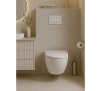 Унитаз подвесной безободковый торнадо Bauedge Bau Hotel, быстросъёмное сиденье микролифт, BH0001-HQ5