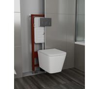 Комплект Bauedge BAU 6 в 1: усиленная инсталляция BAU IDEAL, унитаз подвесной безободковый Bau Stil Hurricane, быстросъемное тонкое сиденье дюропласт микролифт, клавиша Gun Grey,темно-серый металлик/хром E458103-BS0001-HQ-E00121