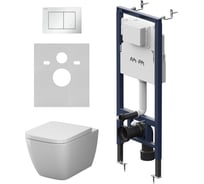 Инсталляция AM.PM MasterFit с клав S белый глянец с подвесным унитазом Gem Aquaspin IS130201.901901