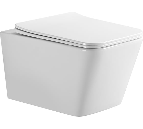 Унитаз подвесной EvaGold EG130 безободковый сиденье тонкое ДП крепления EG070057