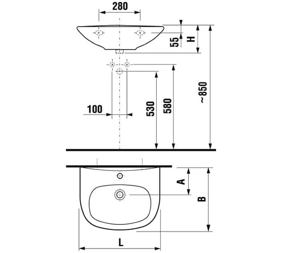 Раковина JIKA ZETA (600x470 мм) 103920001041