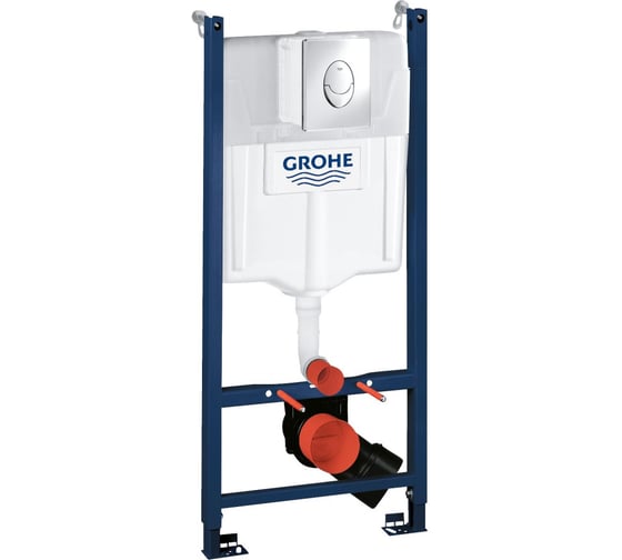 Комплект инсталляции для унитаза Grohe Rapid SL 3 в 1, с панелью смыва Skate Air, хром 38745001