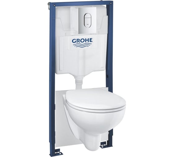 Система инсталляции Grohe Rapid SL с подвесным унитазом Bau Ceramic и сиденьем 36500000