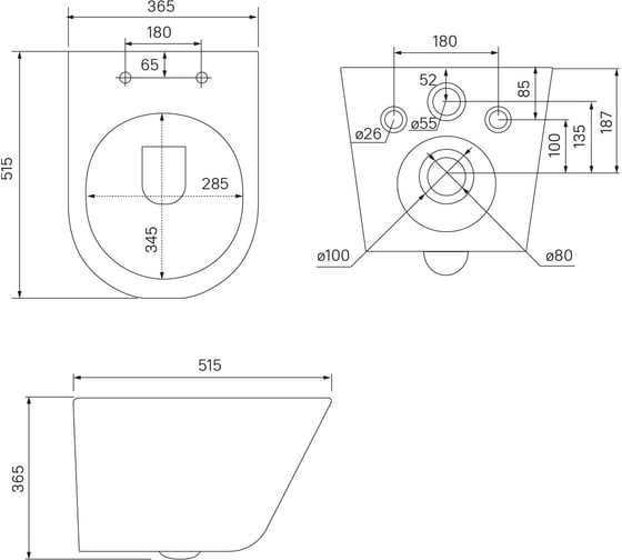 Подвесной унитаз IDDIS Calipso безободковый, чёрный матовый CALR3BMi25