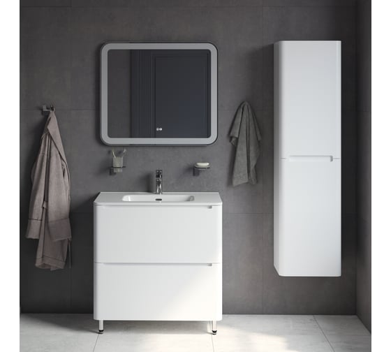 Тумба с умывальником IDDIS Edifice напольная, 80 см, белая  EDI80WFi95K