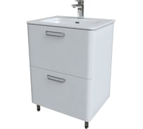 Тумба напольная с умывальником IDDIS белая, 60 см, Брик (Brick) BRI60WFi95K