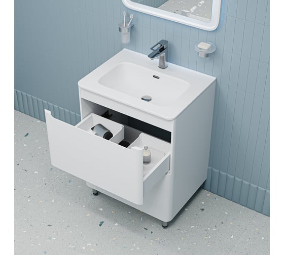 Тумба с умывальником, напольная IDDIS 60 см, белая, Эдифис (Edifice) EDI60WFi95K