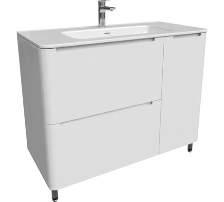 Тумба с умывальником, напольная IDDIS 100 см, белая, Эдифис (Edifice) EDI10WFi95K