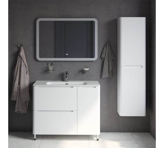 Тумба с умывальником IDDIS Edifice напольная, 100 см, белая EDI10WFi95K