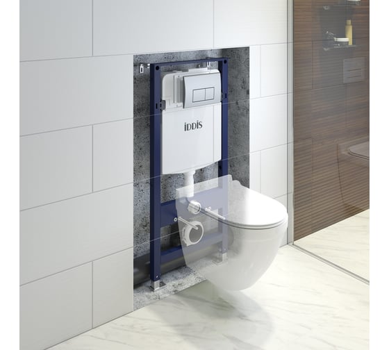 Комплект 2 в 1 IDDIS Optima Home инсталляция и клавиша смыва OPH00GCi32K
