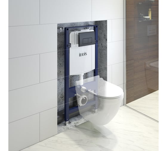 Комплект 2 в 1 IDDIS Optima Home инсталляция и клавиша смыва OPH00MBi32K