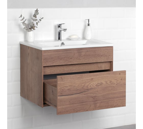 Подвесная тумба с раковиной ИТАНА Taiga 60 4656755751597 1