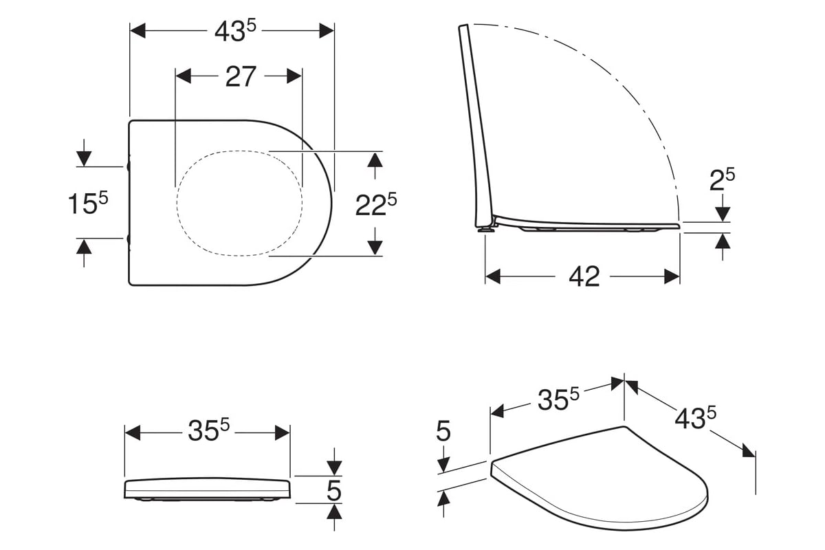 Комплект Geberit Acanto new: инсталляция с кнопкой и креплением ...