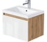 Тумба 1Marka БЛОК МИНИ/Aris mini 60П, 600×440×450 мм, 1 ящик, дуб вотан/белый глянец, раковина Ц0000043060 1