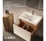 Тумба 1Marka БЛОК МИНИ/Aris mini 60П, 600×440×450 мм, 1 ящик, дуб вотан/белый глянец, раковина Ц0000043060 4