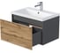 Тумба 1Marka БЛОК МИНИ/Aris mini 60П, 600×440×450 мм, 1 ящик, антрацит/дуб крафт золотой, раковина, Ц0000043057 10
