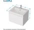 Тумба 1Marka БЛОК МИНИ/Aris mini 60П, 600×440×450 мм, 1 ящик, белая аляска/белый глянец, раковина, Ц0000043059 3