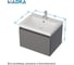 Тумба 1Marka БЛОК МИНИ/Aris mini 60П, 600×440×450 мм, 1 ящик, антрацит/монолит дарк, раковина Ц0000043058 3