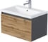 Тумба 1Marka БЛОК МИНИ/Aris mini 70П, 700×440×450 мм, 1 ящик, антрацит/дуб крафт золотой, раковина Ц0000043061 1
