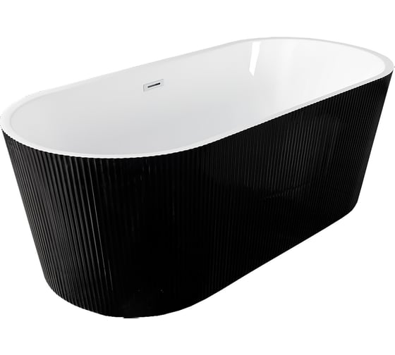 Ванна акриловая отдельностоящая Loranto CS-03mB-170, 1700×750×580 мм, белая с черными внешними стенками, 00097876