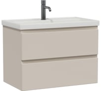 Тумба подвесная Sanstar Riana 80 с раковиной Фостер 80 (комплект) для ванной комнаты, cappuccino 521.1-1.4.1.КФОС