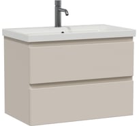 Тумба подвесная Sanstar Riana 80 с раковиной Moduo 80 (комплект) для ванной комнаты, cappuccino 521.1-1.4.1.КМОД