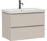 Тумба подвесная Sanstar Riana 80 с раковиной Moduo 80 (комплект) для ванной комнаты, cappuccino 521.1-1.4.1.КМОД 1