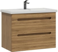 Тумба подвесная Sanstar Diva 80 с раковиной Фостер 80 (комплект) для ванной комнаты, Gold Craft 536.1-1.4.1.КФОС