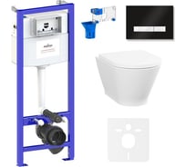 Инсталляция с подвесным унитазом комплект 7 в 1 Lavinia Boho Elegant Rimless 87561106