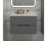 Тумба подвесная Sanstar Noche 100 с раковиной Фостер 100 (комплект) для ванной комнаты Графит софт 546.1-1.4.1.КФОС 2