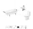 Комплект 6 в 1 Sanitana BLB Universal 3,5 стальная ванна 170x70 с напольным унитазом и раковиной 20220731R 1