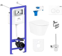 Инсталляция с подвесным унитазом комплект 9 в 1 Lavinia Boho Biore Rimless 97020161