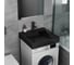 Раковина над стиральной машиной Bauedge BAU Stil 600x600 мм, литьевой мрамор, с кронштейнами и сифоном, антрацит MY2007B 5