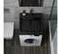 Раковина над стиральной машиной Bauedge BAU Stil 600x600 мм, литьевой мрамор, с кронштейнами и сифоном, антрацит MY2007B 6