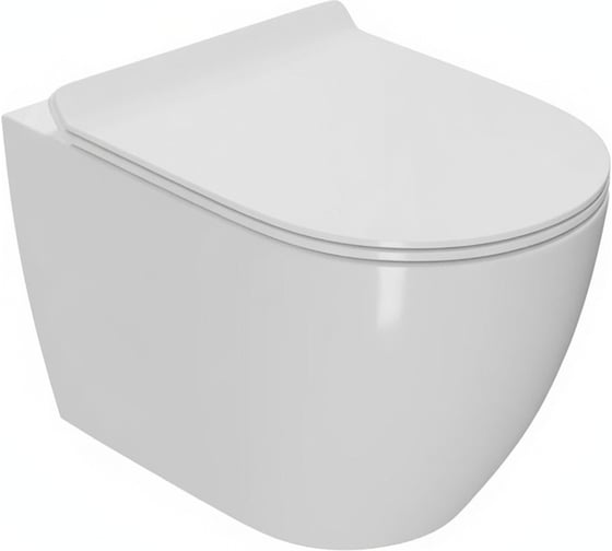 Унитаз подвесной безободковый Bauedge Bau Dream Pro с сиденьем дюропласт, микролифт BL0001-PRO-2