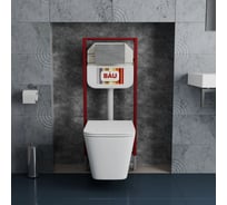 Комплект BAU 6 в 1 Bauedge: рамная инсталляция BAU NEO 45, унитаз подвесной безободковый Bau Stil, быстросъемное сиденье дюропласт микролифт, квадратная хромированная клавиша Aquanika NEO45700-BS0002-01.02.09