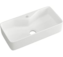Раковина накладная прямоугольная Bauedge BAU Cerama 50х25, с отверстием под смеситель, белая JIE0019
