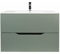 Подвесная тумба с раковиной ORANGE Лайн 80, мятный матовый Li-80TuMi+Ra