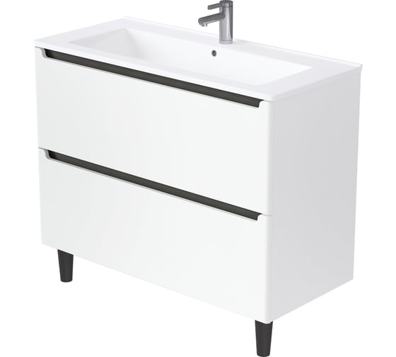 Тумба с раковиной 1Marka Mona 100Н 1010x890x460 мм, 2 ящика, белая Ц0000043673