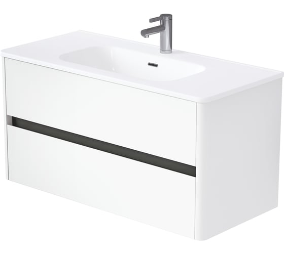 Тумба с раковиной 1Marka Mona 100П 1010x520x460 мм, 2 ящика, белая Ц0000043675