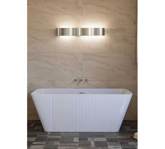 Ванна отдельностоящая акриловая Bauedge BAU Elegance 1600 x750 белая, в комплекте со сливом-переливом TY1016