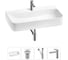 Акционный набор 4 в 1 Wellsee Clermont накладная/подвесная раковина 80x47 см 20220365R 1