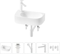 Комплект 5 в 1 Wellsee Bathroom Sink накладная/подвесная раковина 40x22 см 20216344R