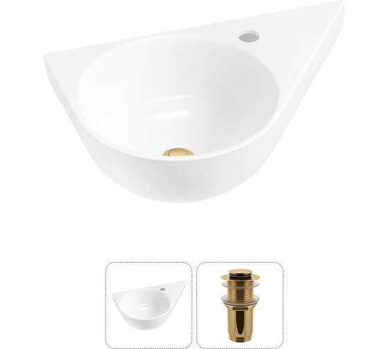 Комплект 2 в 1 Wellsee Bathroom Sink подвесная раковина 52x31 см (состоит из 3331111 20215366R